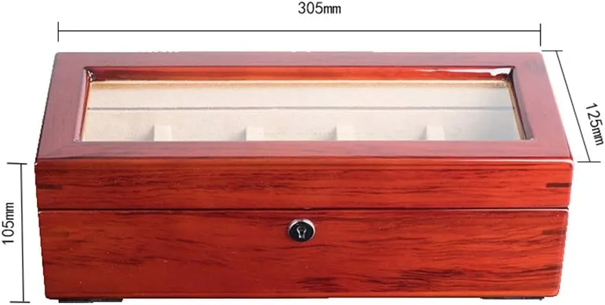 sunroof and no sunroof Two Styles Storage Box Piano Lacquered Rosewood Solid liberate proudly intermittent Wood sunroof Watch Box Oak Five-Position Mechanical Watch Storage Box with Lock and 
