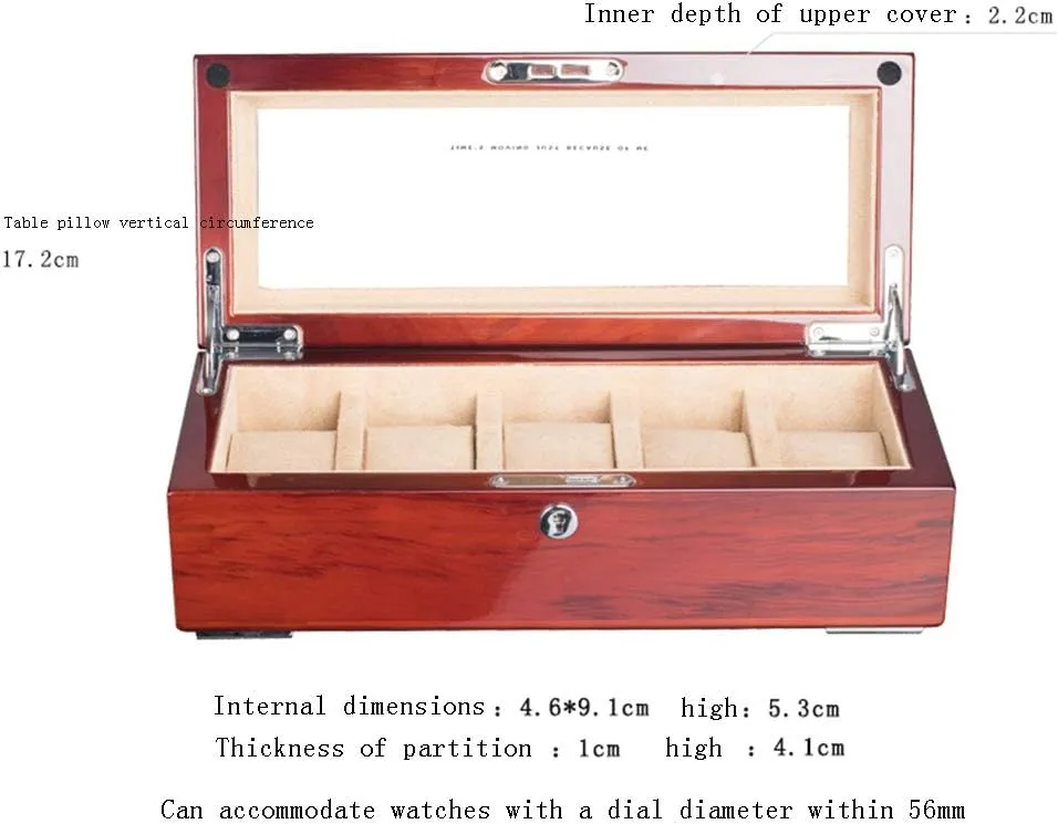 sunroof and no sunroof Two Styles Storage Box Piano Lacquered Rosewood Solid liberate proudly intermittent Wood sunroof Watch Box Oak Five-Position Mechanical Watch Storage Box with Lock and 