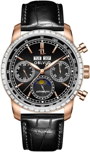 Super Luminous Leather Strap Classic GC-MUT Men's Rose Gold staple Multifunctional Automatic Mechanical Watch Luxury Flywheel Wristwatch with 