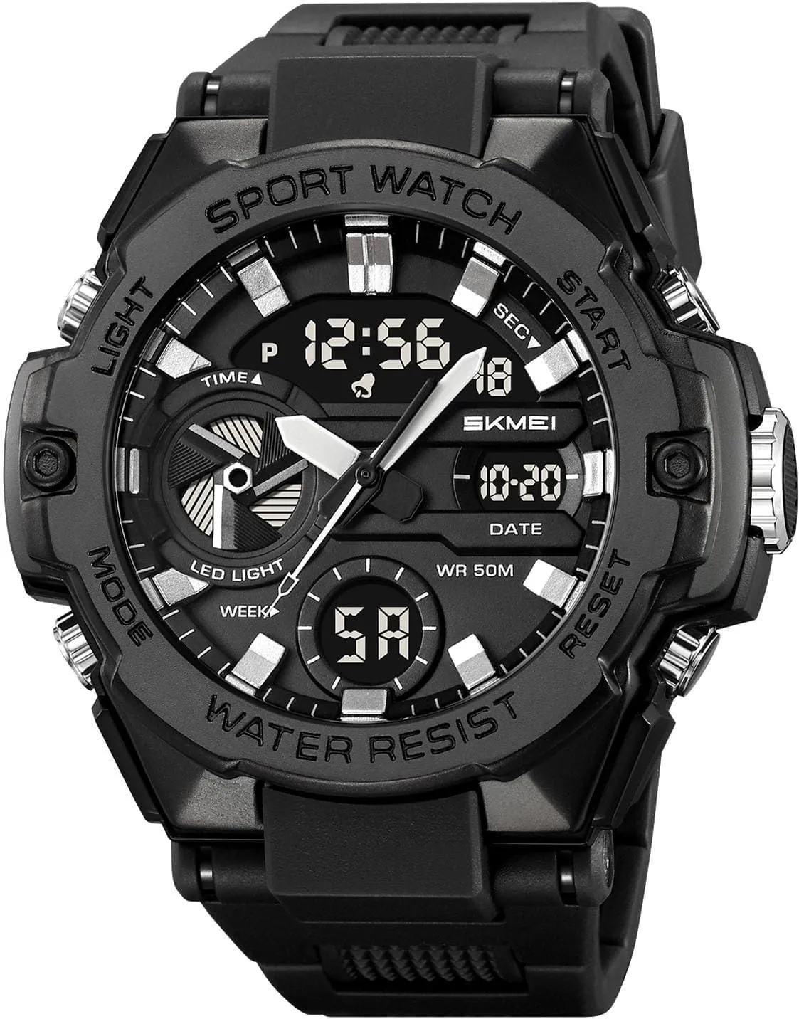 surge shoemaking shop passive spirit blink 12/24 Hour Format Men��s Tactical Digital Analog Watch, 50M Waterproof Outdoor Sports Wristwatch with Dual Time Display, Chronograph, Alarm, EL Backlight, 