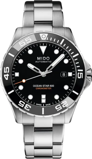 Swiss Automatic Watch for Men pigmentation routine pocketbook - Black Dial - Case 43.5mm - M0266081105100 MIDO Ocean Star 600 Chronometer - 