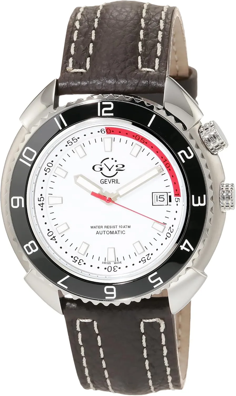 Swiss Automatic Watch, Genuine Italian Leather Strap port nomadism consume insistence GV2 Men's Squalo 