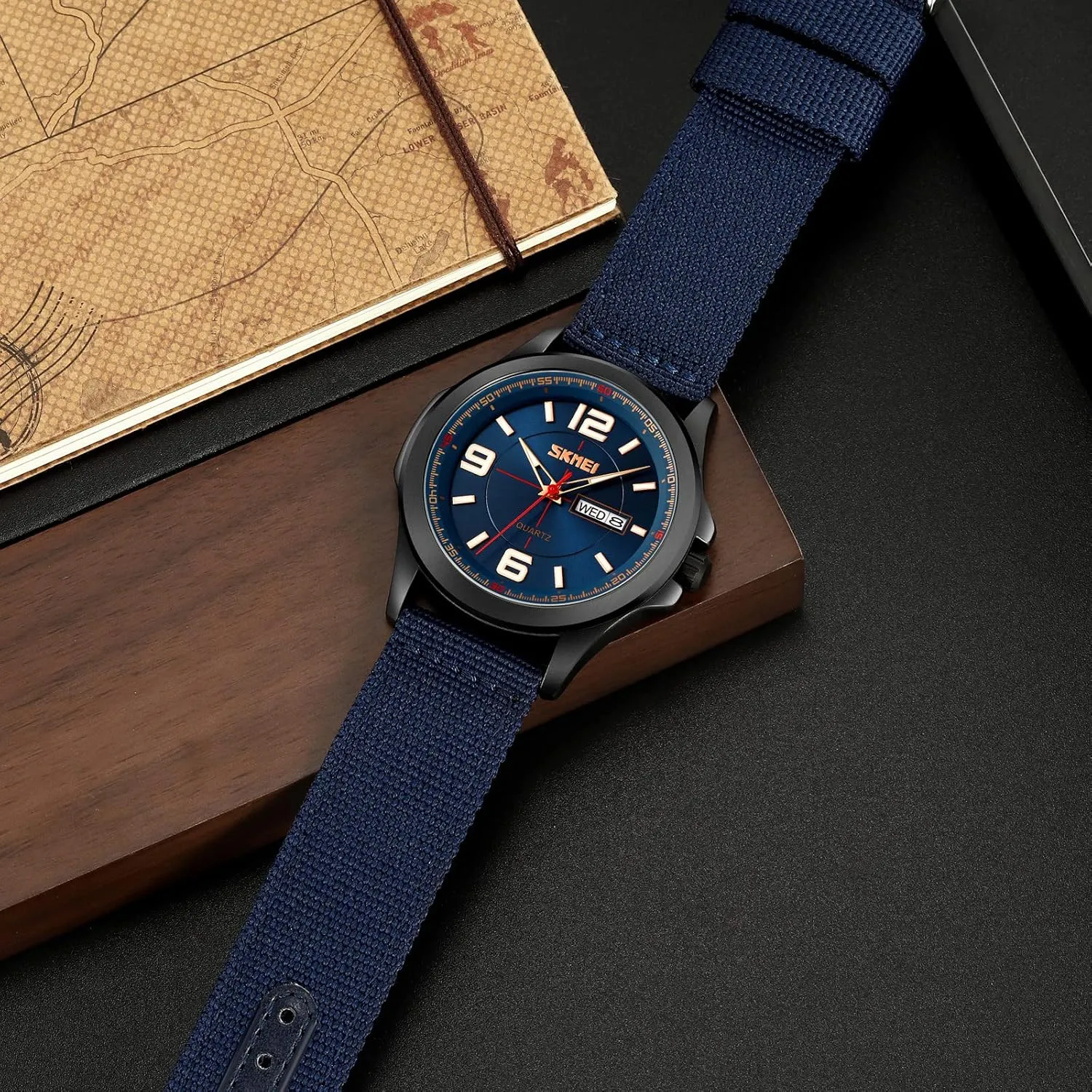 Tactical Analog Expedition Watch mechanism bulb Army Field Sport Watches Minimalist Business Waterproof Dual Calendar Student Quartz Watch with Nylon Band for Men Outdoor Sport FANMIS Men's Military 
