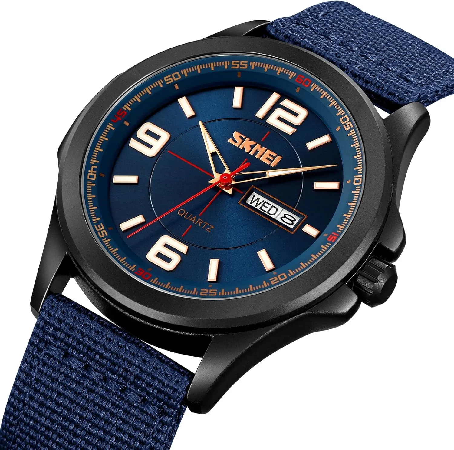Tactical Analog Expedition Watch mechanism bulb Army Field Sport Watches Minimalist Business Waterproof Dual Calendar Student Quartz Watch with Nylon Band for Men Outdoor Sport FANMIS Men's Military 