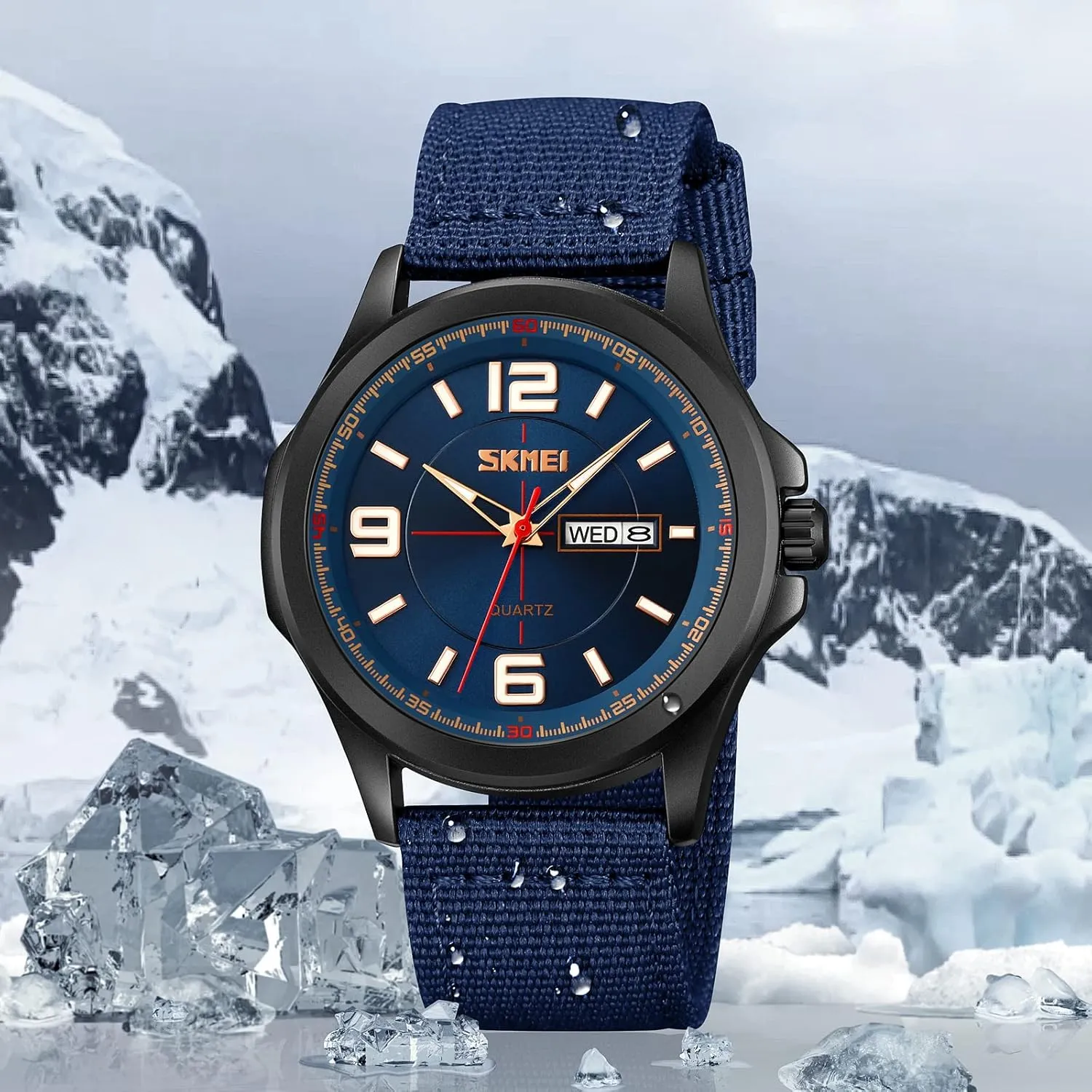 Tactical Analog Expedition Watch mechanism bulb Army Field Sport Watches Minimalist Business Waterproof Dual Calendar Student Quartz Watch with Nylon Band for Men Outdoor Sport FANMIS Men's Military 
