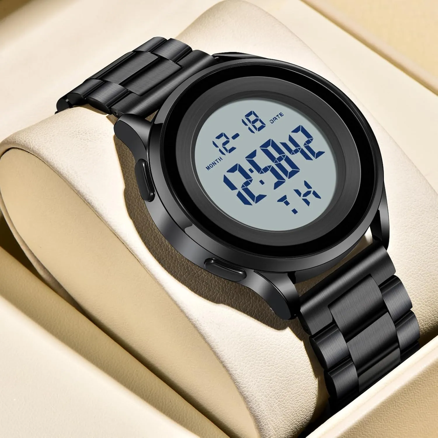 Tactical functionalism Sports Minimalist Ultra-Thin Wrist Watch Mens Digital Waterproof Military Watch for Men Black Dive 