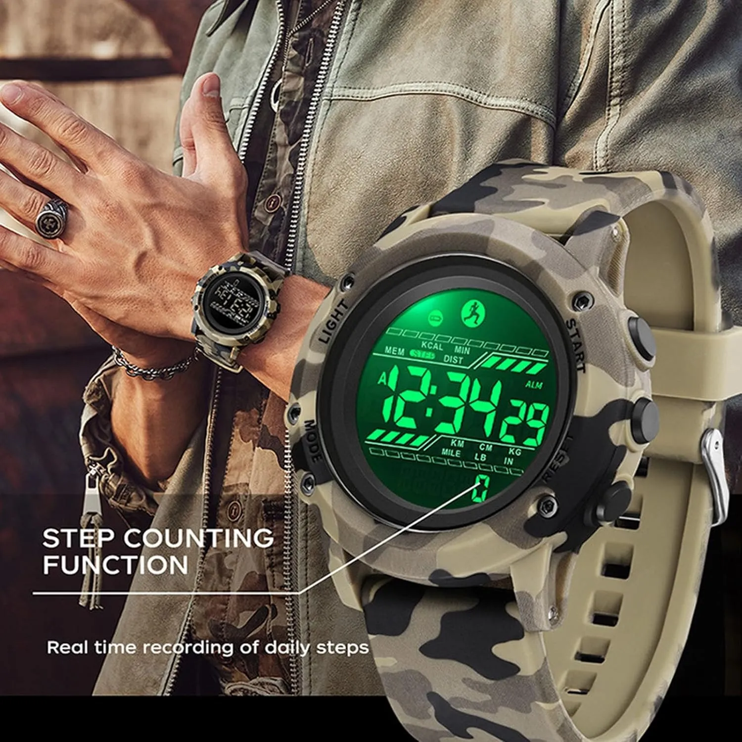 Tactical highland Watch for Outdoor, Ideal for Wilderness Adventures Camouflage Designed Waterproof Multifunctional 