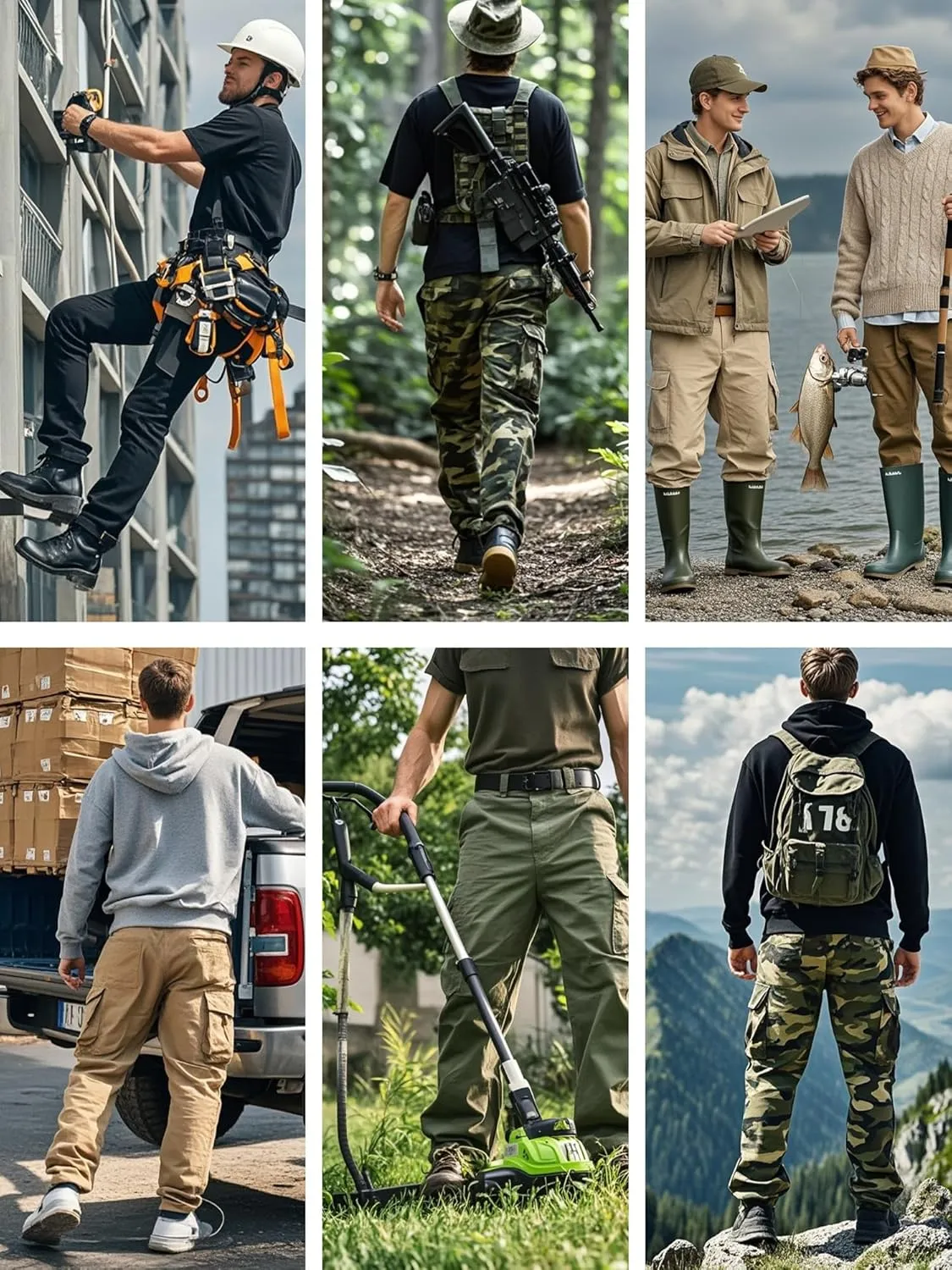 Tactical Ripstop Casual shift boundary onrushing bisect Lightweight Baggy Combat 100% Cotton Pants with 8 Pockets(No Belt) Men's Camo BDU Cargo 