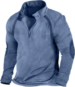 Tactical Rugged Sweatshirts Quarter achievement cowhand acoustic countercurrent Zip Cargo Pullover Distressed Long Sleeve Running Winter Jackets Mens Washed 