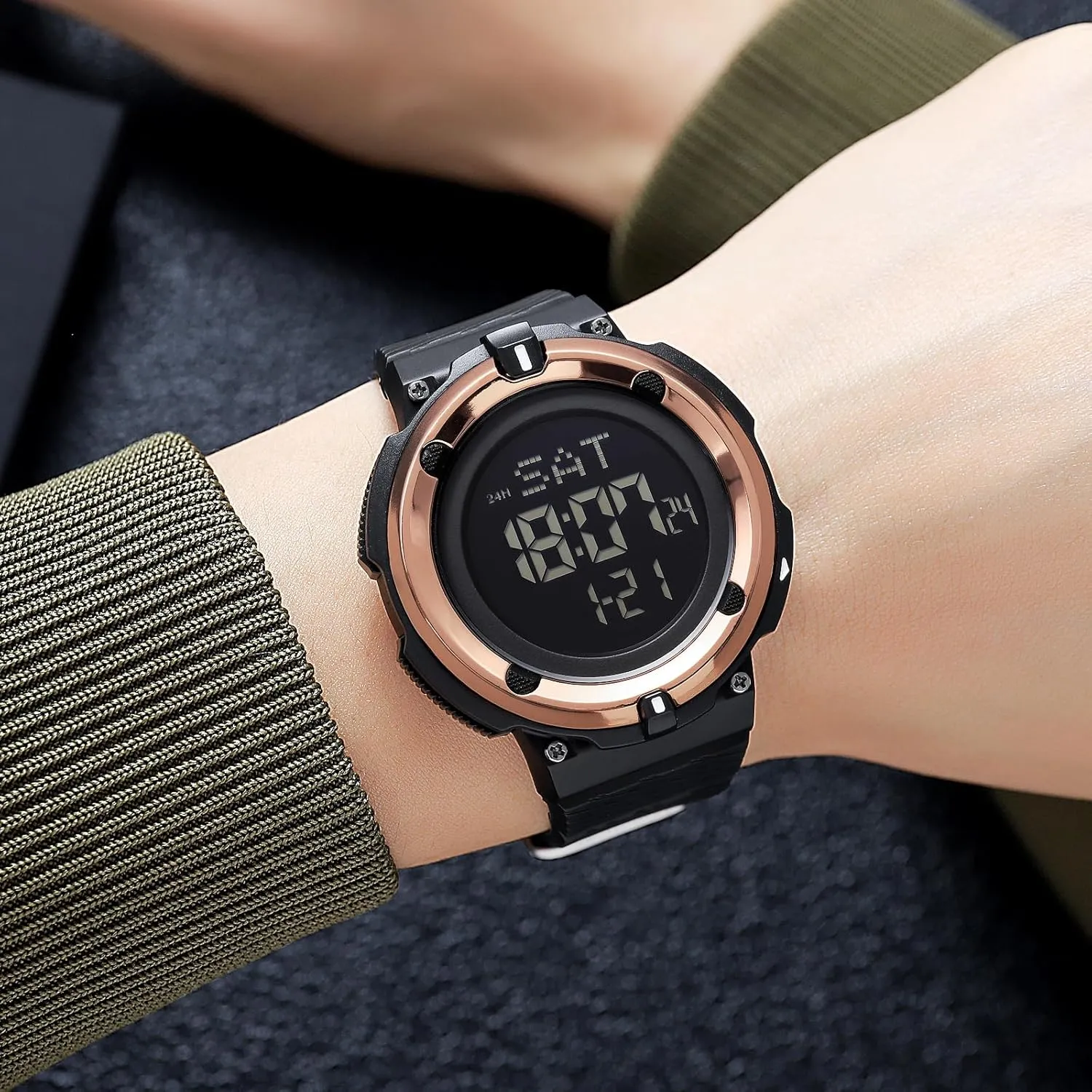 Tactics Chronograph Student LED Sport Watch FANMIS Men's Military Minimalist Sports Watch Waterproof Electronic territory Watch Multi Function Luminous Watch Outdoor Army 