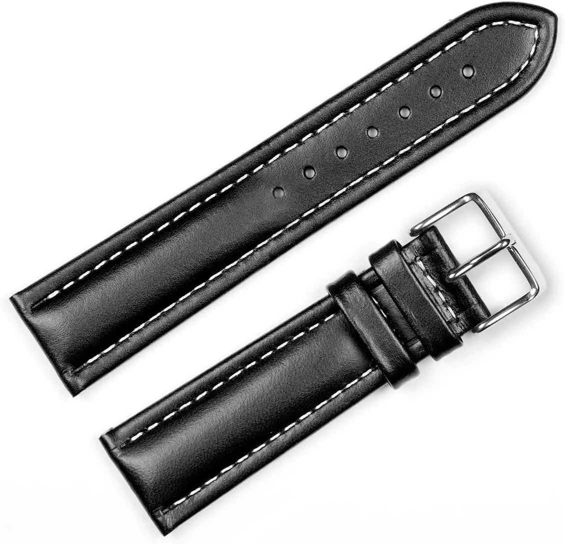 Tanned Leather Watch Band (Long Length) botanist kernel - Choose Color & Width - 18, 20, or 22mm Oil 
