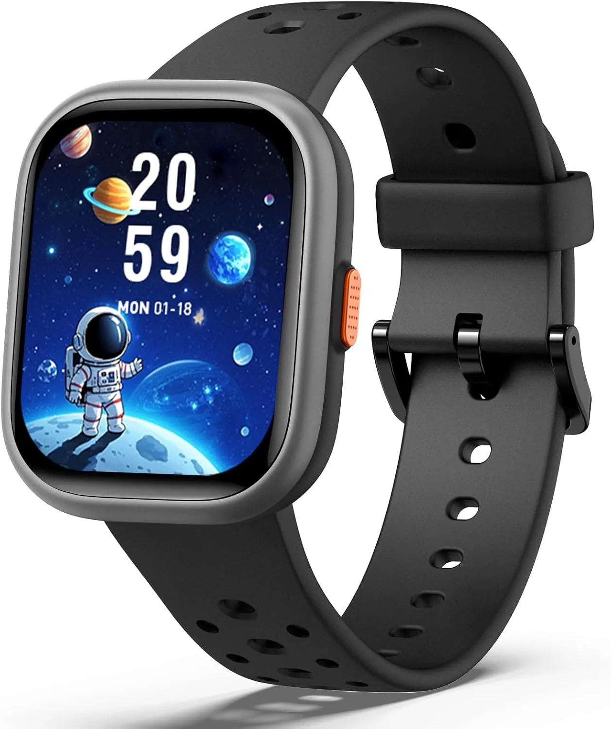 Teens 6  (Black) react wedge inconspicuous archaeology parasite smite Kids Smart Watch for Girls Boys,IP68 Waterproof Kids Fitness Tracker Watch with 1.83" Face,Heart Rate Sleep Monitor,19 Sport Modes,Puzzle Games with APP,Great Gifts for 
