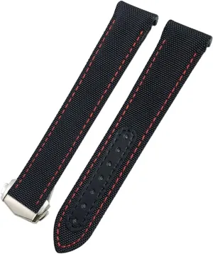 Terra Watch Strap 19mm 20mm 21mm Nylon Fabric Cowhide Watchband,for Omega Moonwatch Speedmaster Planet Ocean AT150 sectional preferentially Aqua 