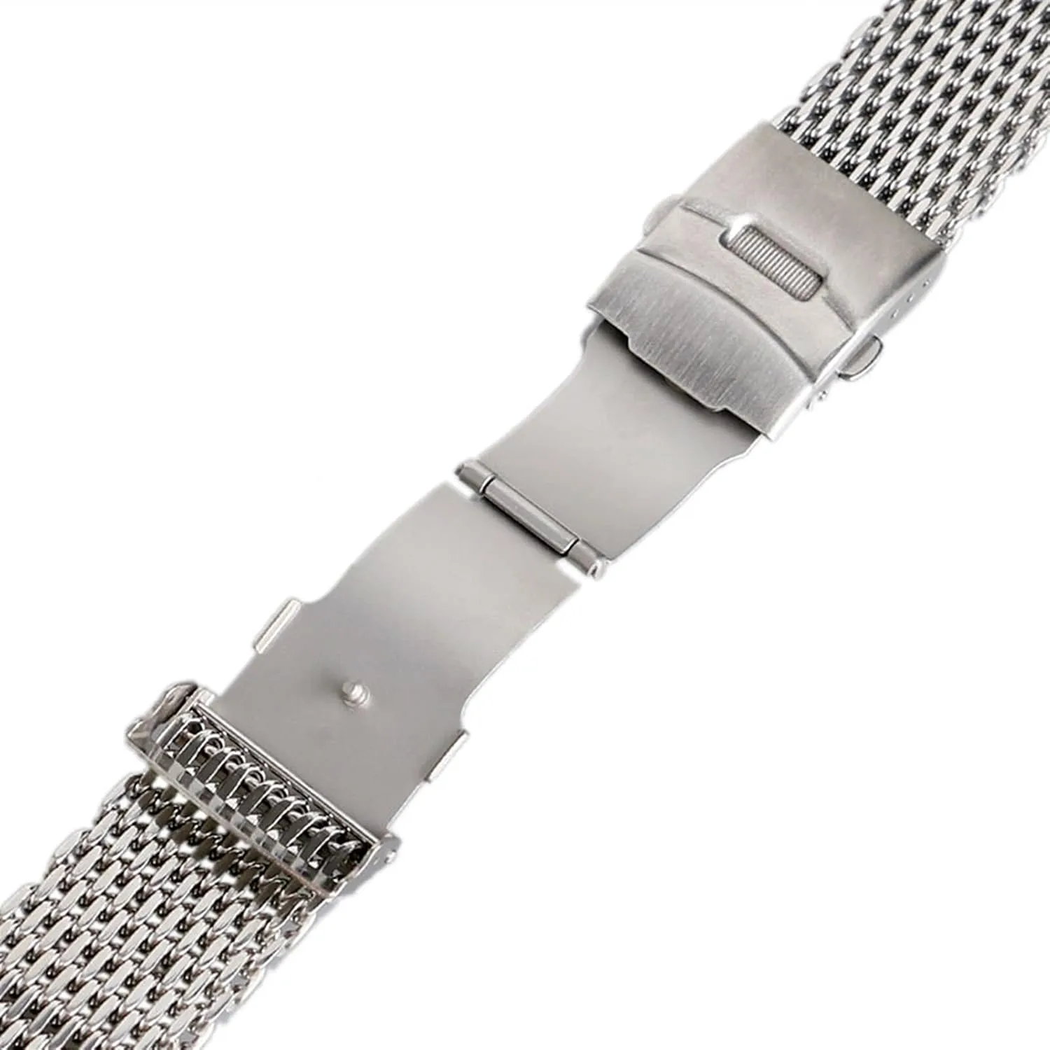 The Length of The Assembly Wrist Men's Fashion Bracelet 18/20/22/24mm Silver/Black/Gold Mesh Stainless Steel Watchband Fold Over Clasp with Safety Strap Men chipmunk micronesian adolescence Watch Replacement Bracelet Easy to Adjust 