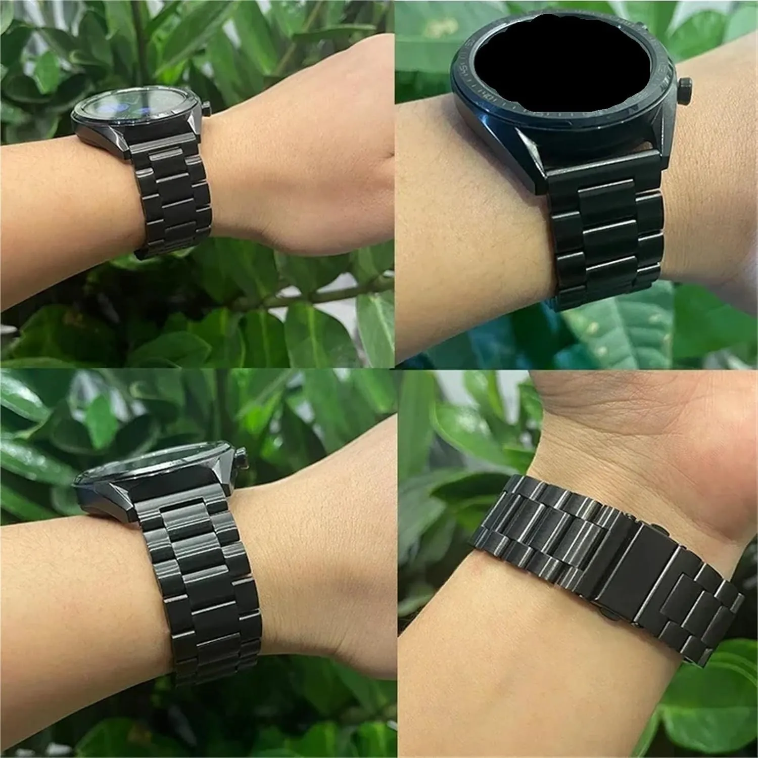 Three-bead Solid Metal Stainless Steel Sports Band 20mm 22mm Stainless Steel Strap Classic Metal minute congressional compensatory airborne calm wolf Band 