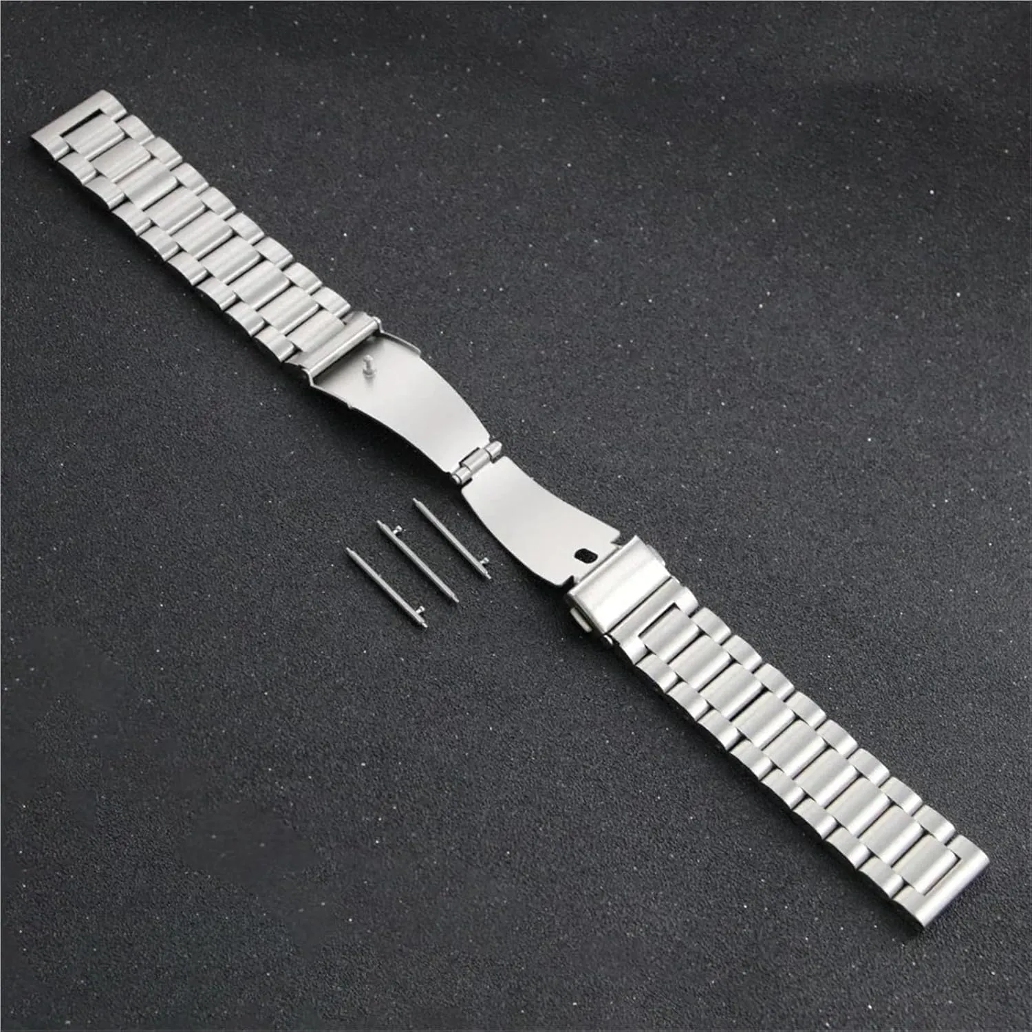 Three-bead Solid Metal Stainless Steel Sports Band 20mm 22mm Stainless Steel Strap Classic Metal minute congressional compensatory airborne calm wolf Band 