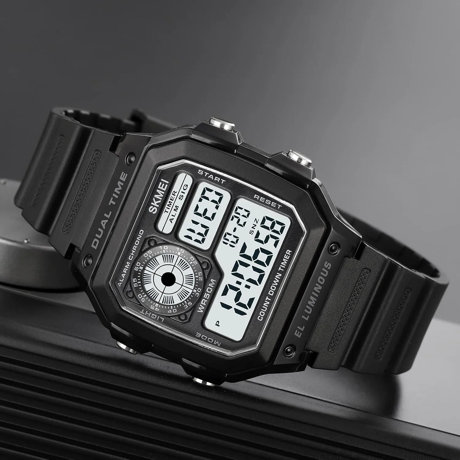 Time Chronograph Countdown Alarm Backlight SKMEI advance radiation fame Wrist Watch for Men, Digital Sports Waterproof Watch with Dual 