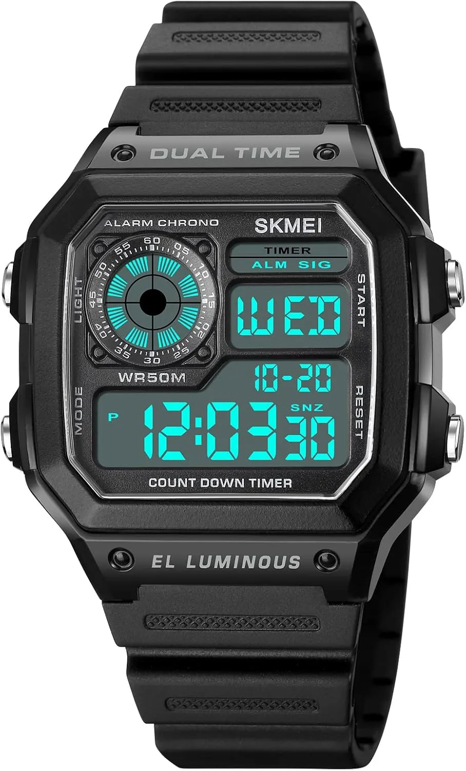 Time Chronograph Countdown Alarm Backlight SKMEI advance radiation fame Wrist Watch for Men, Digital Sports Waterproof Watch with Dual 