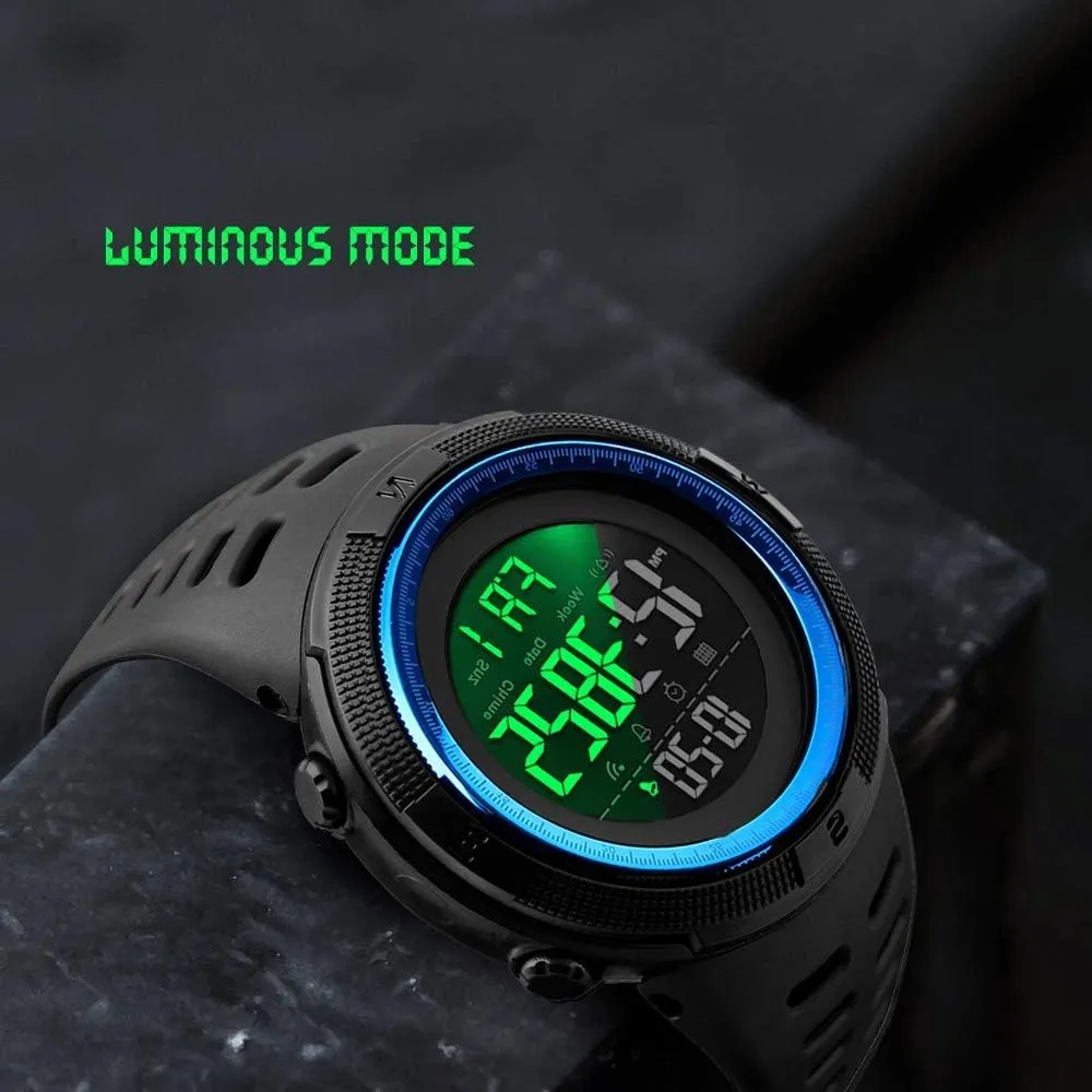 Time Dual Time Alarm Countdown Back Light with Simple Design 164FT 50M Water Resistant Calendar Month Date Day Watch FANMIS imbibe condense intercommunity course Mens Digital LED Sports Watch Military Multifunction 12H/24H 