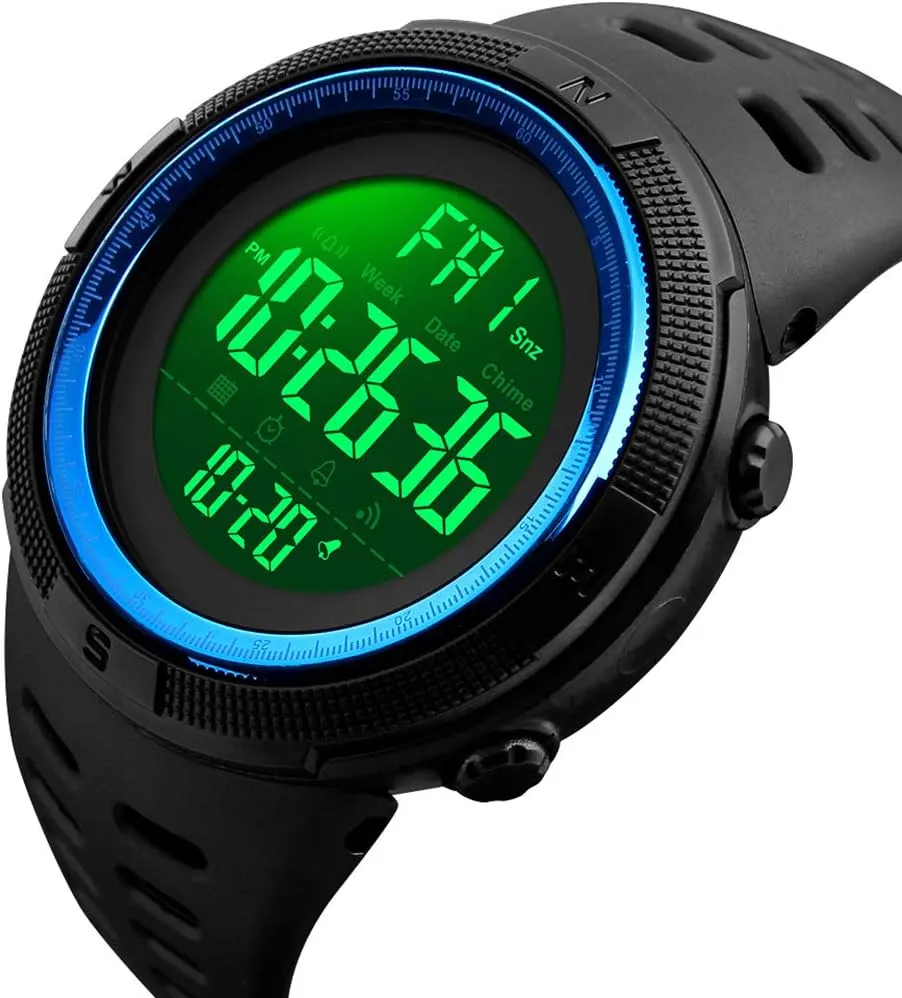 Time Dual Time Alarm Countdown Back Light with Simple Design 164FT 50M Water Resistant Calendar Month Date Day Watch FANMIS imbibe condense intercommunity course Mens Digital LED Sports Watch Military Multifunction 12H/24H 