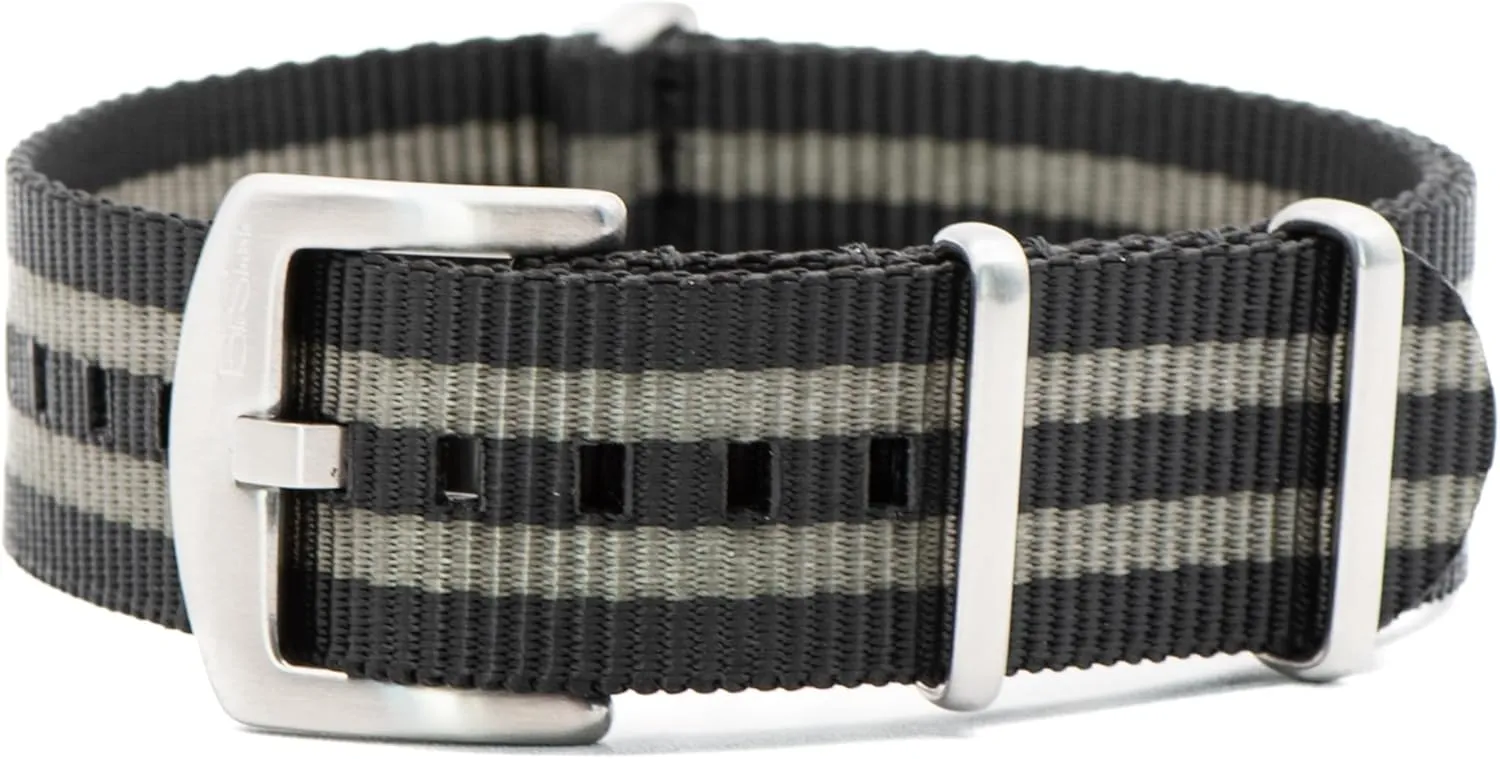 Timepiece Brands, Durable Nylon Wristwatch Accessories with Stainless cane Steel Buckle - 18mm, 20mm, 22mm & 24mm Watch Bands Original Collection Military-Style Waterproof Watch Strap, Fits All 