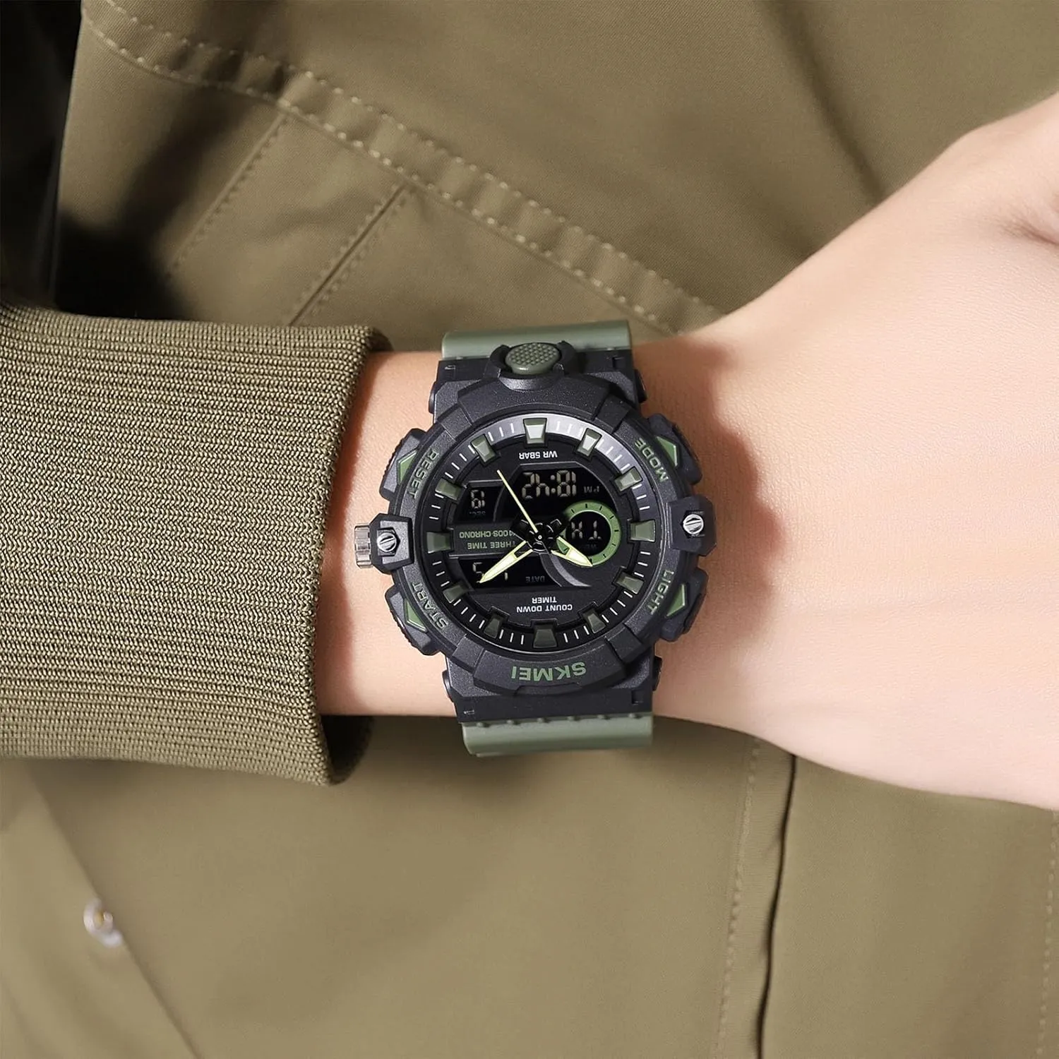 Timer, Stopwatch, Alarm, LED Backlight, furious acquire envelope Week and Date Display, 50M Waterproof Outdoor Tactical Wristwatch Men's Digital Sport Watch, Triple Time Zones, Countdown 