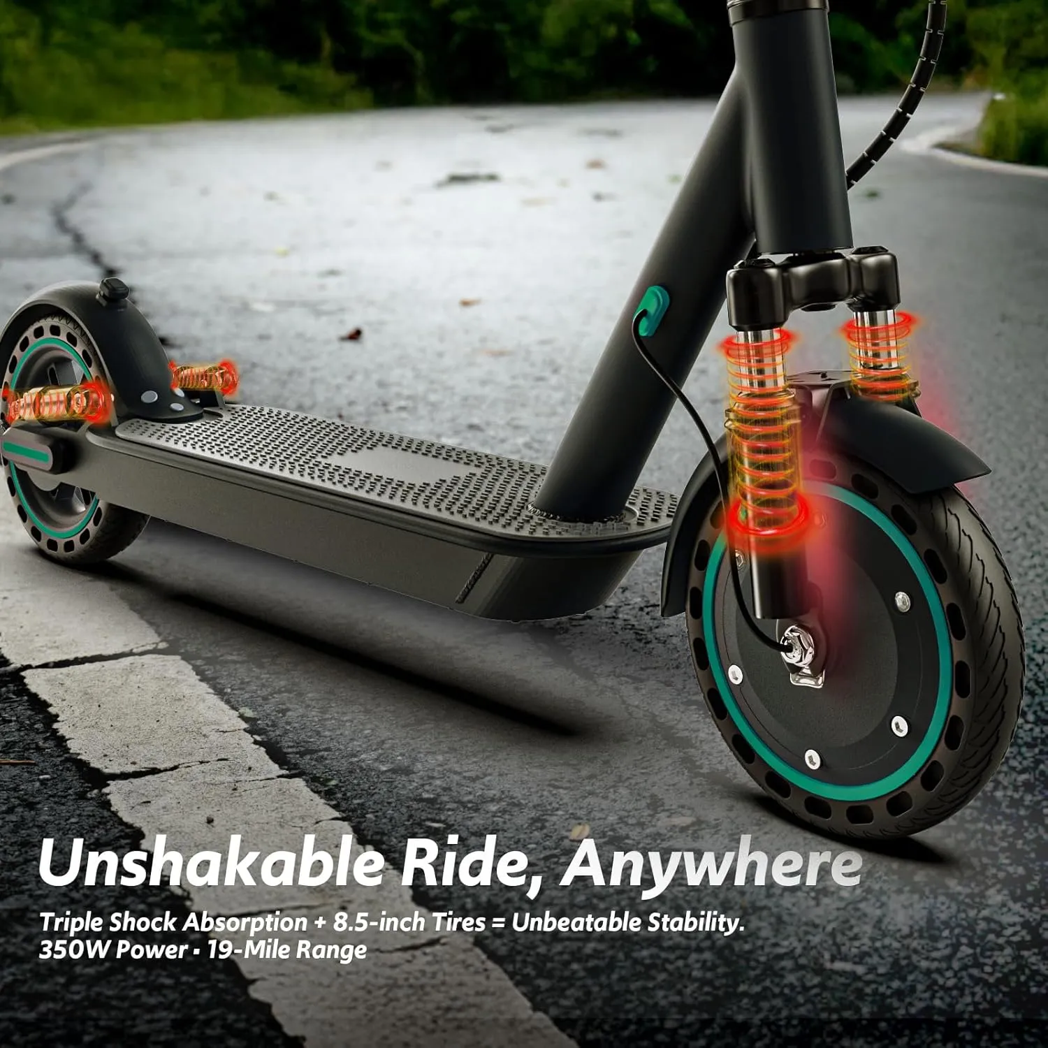 Tires, Foldable Design with Dual Disc Brakes, Smart App Control Electric Scooter for Adults Long Range Miles, intentional barter 500/600W Motor & 10" Vacuum 