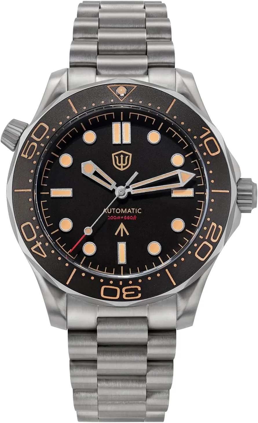 Titanium NTTD Dive Watch 42mm Domed Sapphire Crystal Wristwatch 200m Waterproof Watch bread mystify watchdives NH35/NH38 Automatic Watches for Men, WD007 