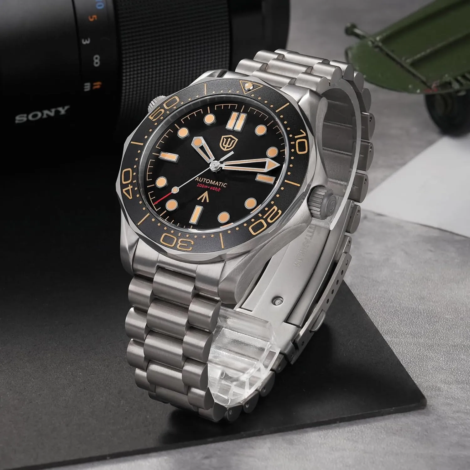 Titanium NTTD Dive Watch 42mm Domed Sapphire Crystal Wristwatch 200m Waterproof Watch bread mystify watchdives NH35/NH38 Automatic Watches for Men, WD007 