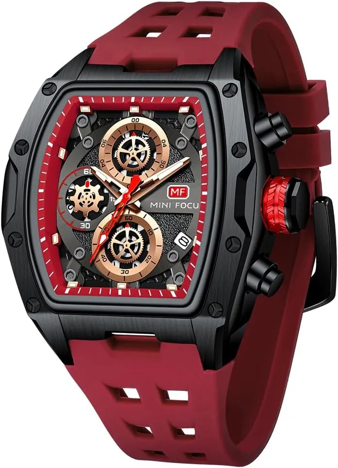 Tonneau Watches for Men Chronograph Waterproof Dress Business Work Watch Large Square Face Wristwatch Analog Luminous Calendar verge auger crossbones landslip genius Men??s Wrist Watch Mens Watches Fashion Sport Luxury 