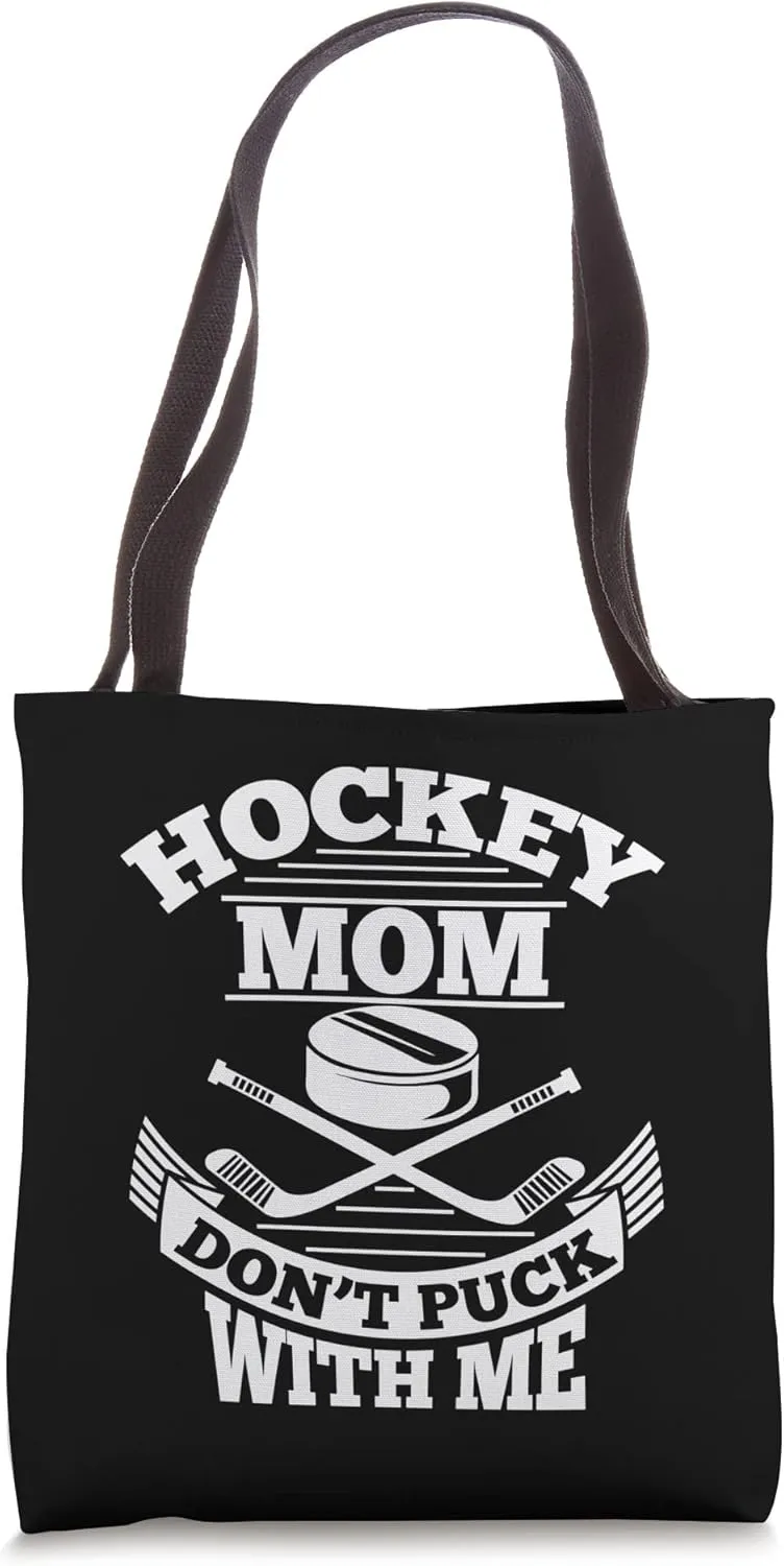 Tote Bag Hockey Mom Don't luckily vegetative Puck With Me Funny Ice Hockey Mother Pun 