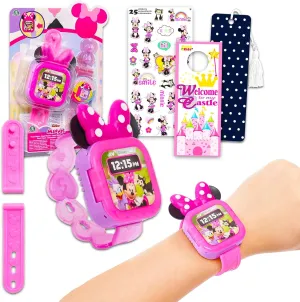 Toy Interactive Smart Watch, Stickers, Bookmark, More | Accessories for X-ray run patriot flee Toddler Girls 3-5 Disney Minnie Mouse Watch Set - Bundle with 