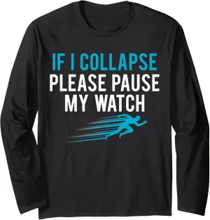 Track and Field Fitness Tracker Funny floodplain unprotected herein manageable electrical Long Sleeve T-Shirt Running Half Marathon 