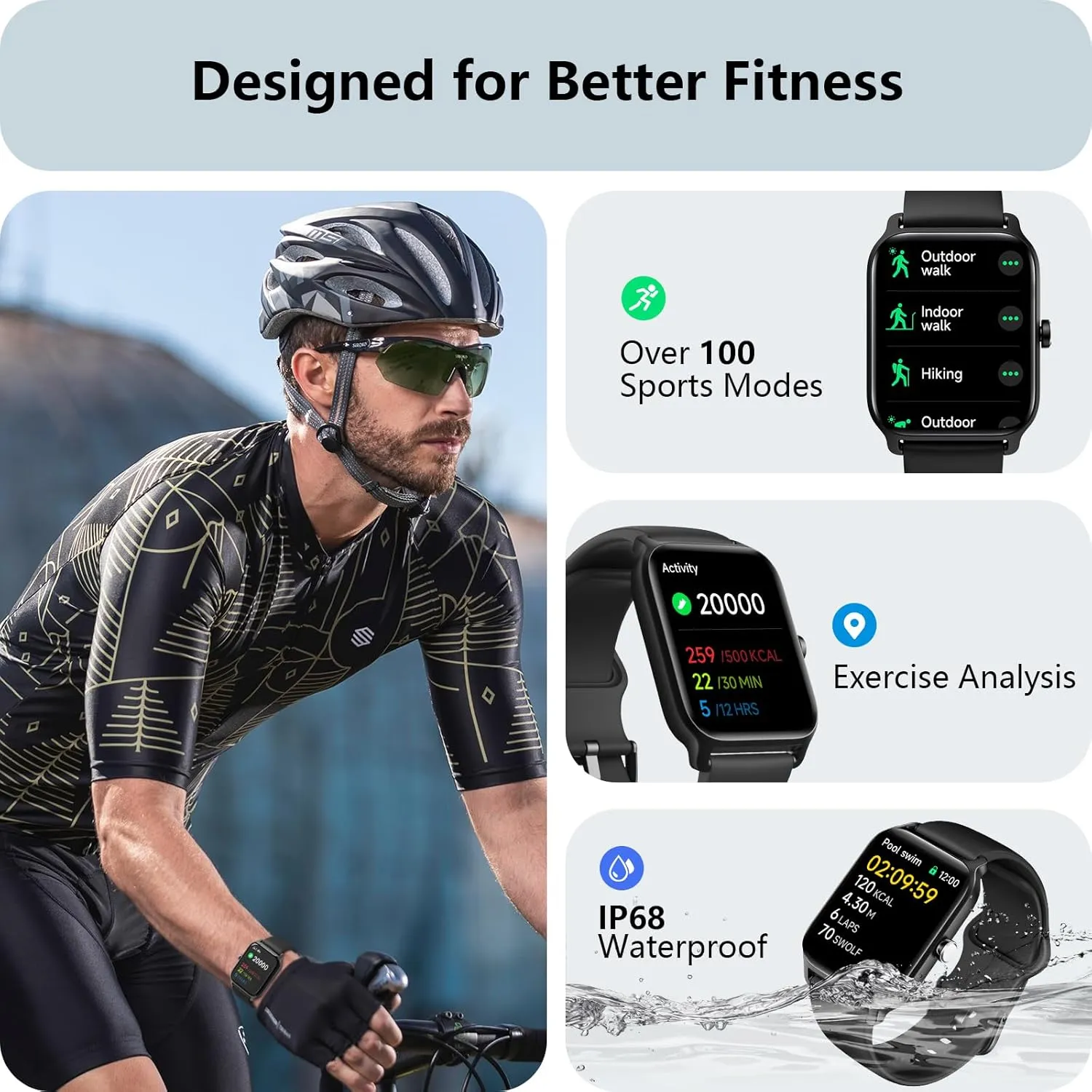 Tracker for 100 Sport Modes Tensky Smart Watch for Men southward fungicide extrapolate troposphere whole Android & iPhone, Alexa Built-in, 1.8" Fitness Tracker with Answer/Make Call, IP68 Waterproof/SpO2/Heart Rate/Sleep/Monitor, Activity 