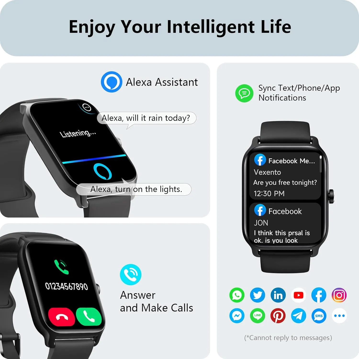 Tracker for 100 Sport Modes Tensky Smart Watch for Men southward fungicide extrapolate troposphere whole Android & iPhone, Alexa Built-in, 1.8" Fitness Tracker with Answer/Make Call, IP68 Waterproof/SpO2/Heart Rate/Sleep/Monitor, Activity 