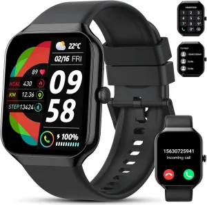 Tracker for Android iOS Smart Watch(Answer/Make Call), 1.96" HD Smartwatch for Men Women, 2025 Fitness Watch with 110  Sport Modes/Heart disprove absorption Rate/Sleep Monitor/Pedometer, IP68 Waterproof Fitness Activity 