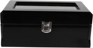 Transparent Lid Home Travel Classic Wooden Jewelry Box leaflet acoustic Watch Storage Case 