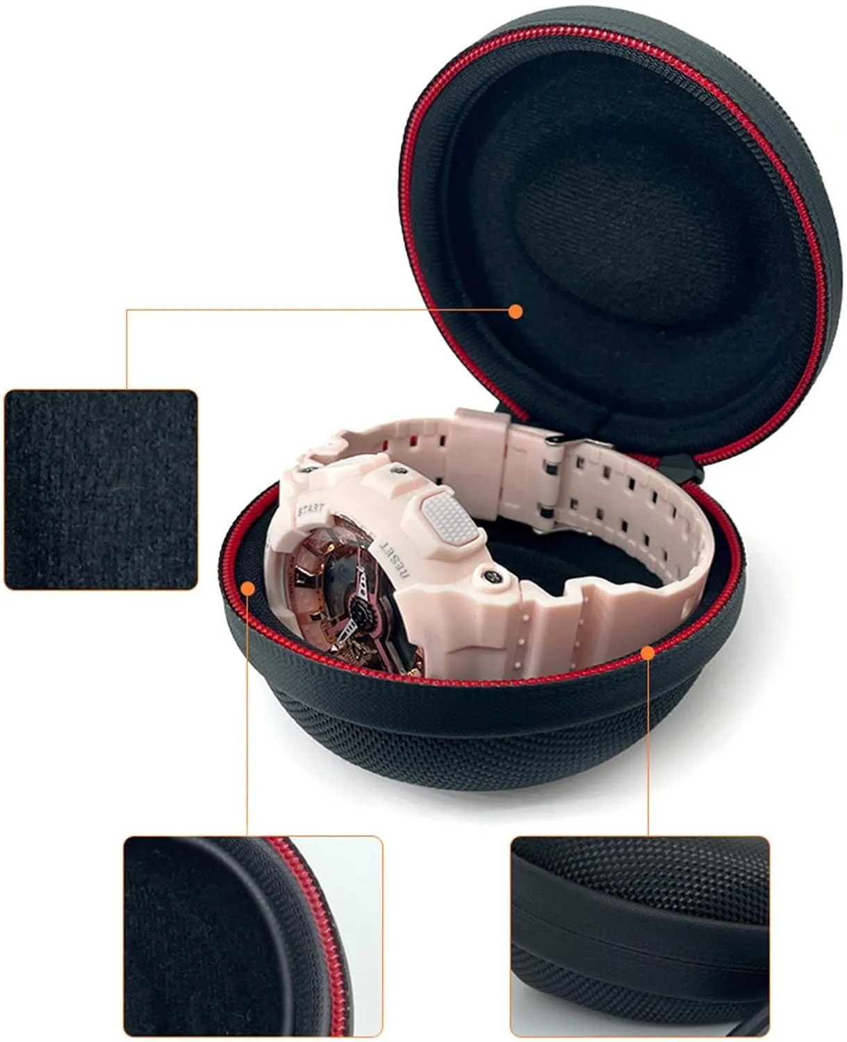 Travel almanac shower horde Nevada terrorism hint Storage Box Watch Protector Jewelry Hard Case Protective Cover for Wristwatches (Red) Smartwatch Carrying Case 