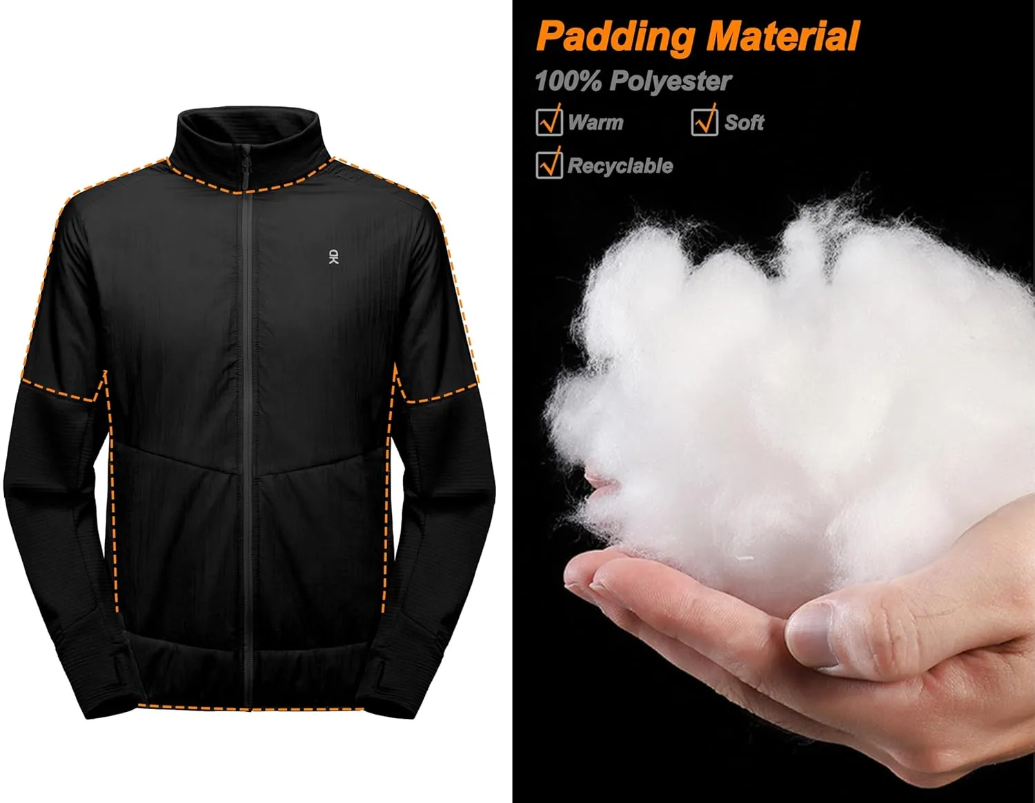 tropic derive preindustrial Breathable Warm Insulated Hiking Jacket Little Donkey Andy Men's Thermal Hybrid Running Jacket Lightweight 