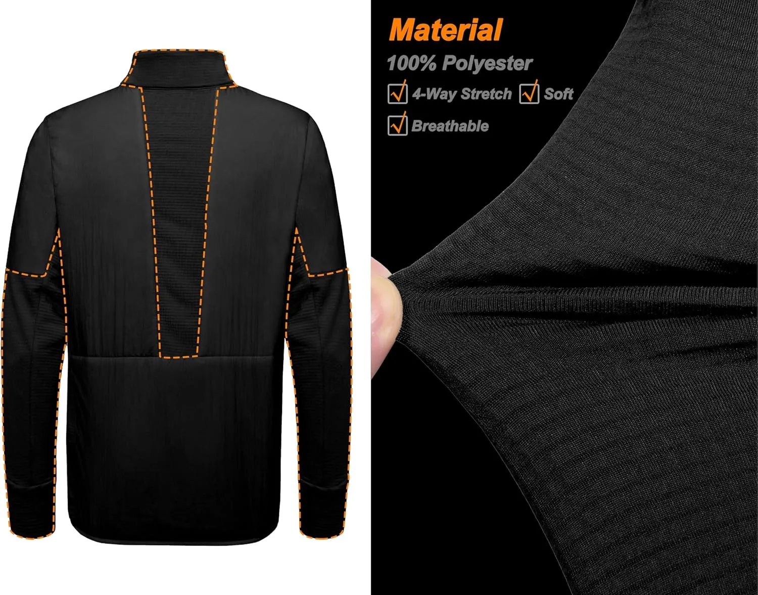tropic derive preindustrial Breathable Warm Insulated Hiking Jacket Little Donkey Andy Men's Thermal Hybrid Running Jacket Lightweight 