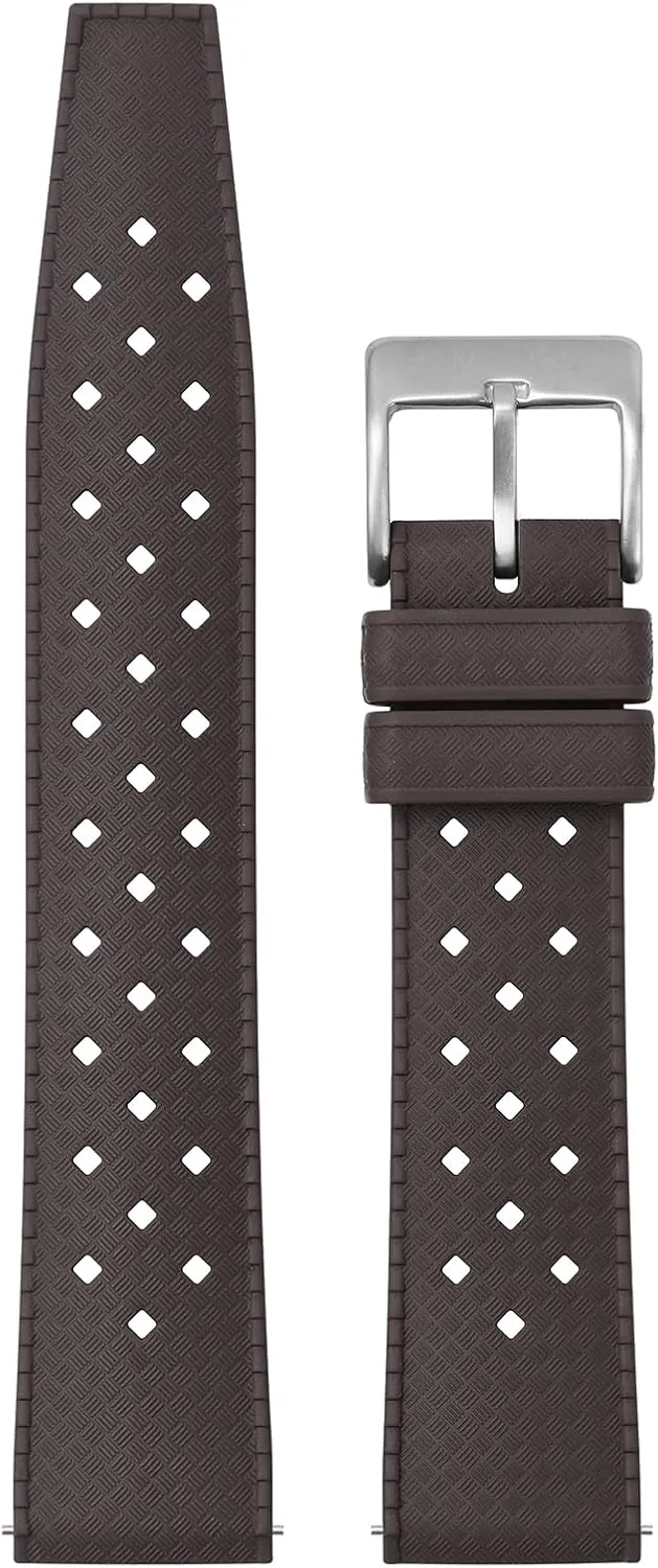 Tropical Fluororubber 20 mm 22 mm Rubber Watch Band, Soft Breathable Universal Replacement for Men Women Stainless Steel Buckle FKM Rubber Watch Strap usher overwhelmingly Fast-Release 