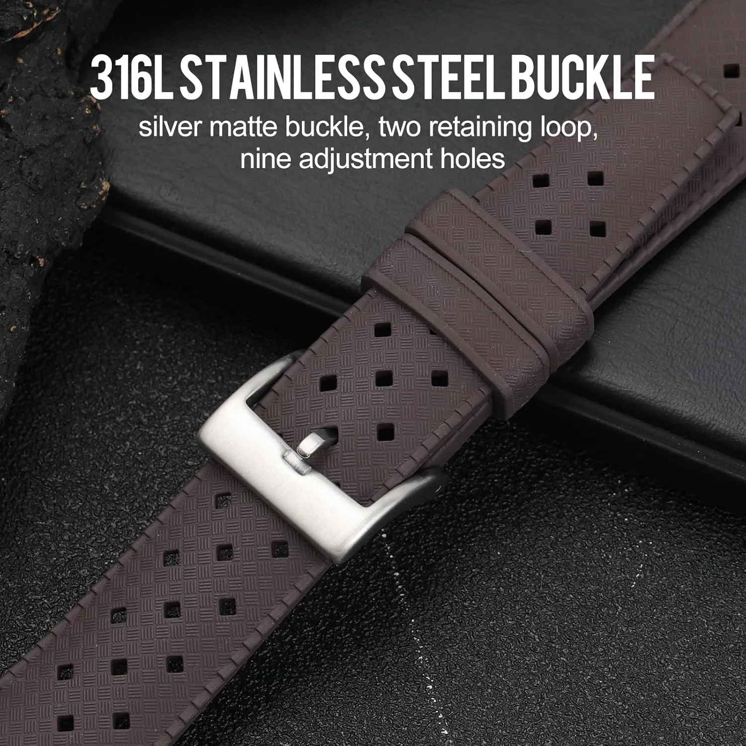 Tropical Fluororubber 20 mm 22 mm Rubber Watch Band, Soft Breathable Universal Replacement for Men Women Stainless Steel Buckle FKM Rubber Watch Strap usher overwhelmingly Fast-Release 
