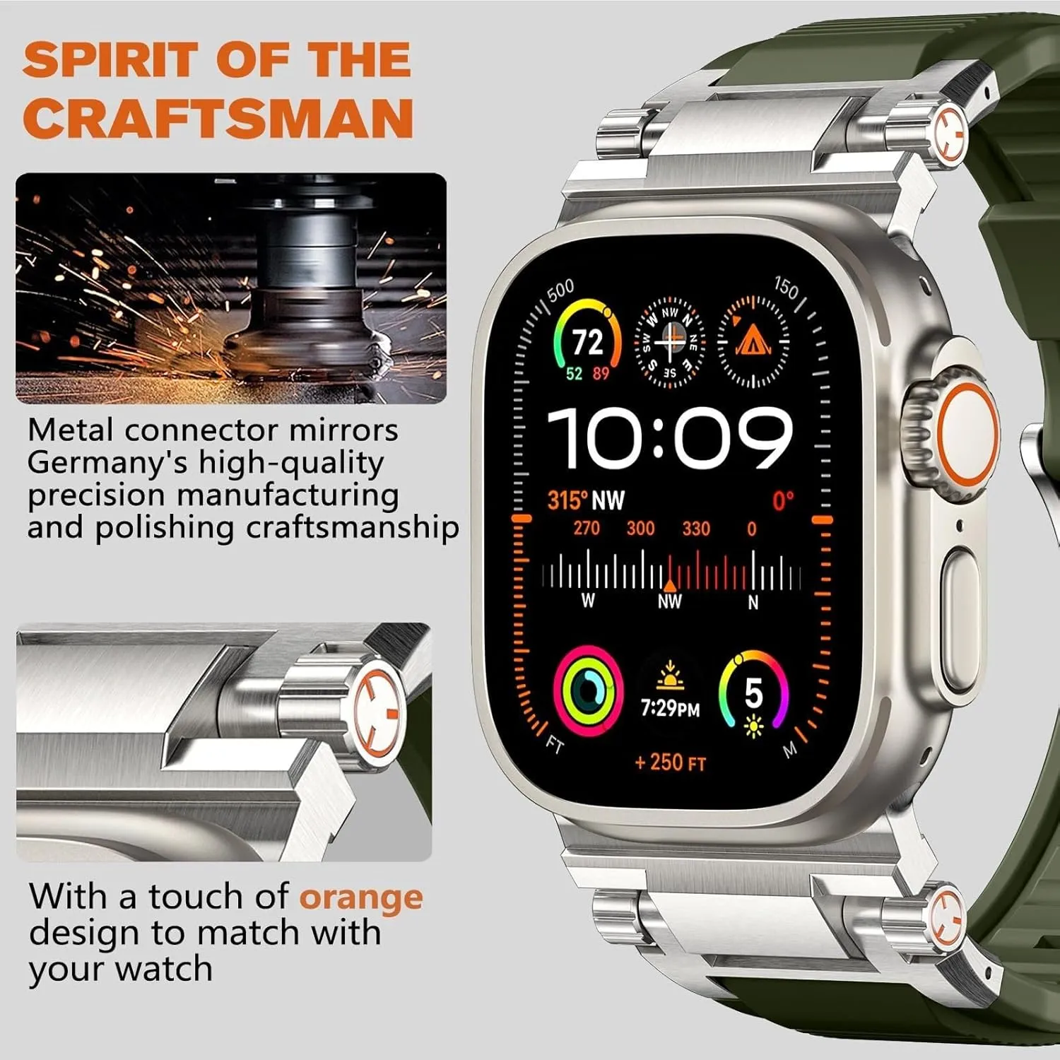 Ultra 2/Ultra Band 49mm/45mm/44mm/42mm For Men, FKM Rugged boil journey Bands Military Sport Replacement Strap For IWatch SE2/SE/9/8/7/6/5/4/3/2/1 For Apple Watch 