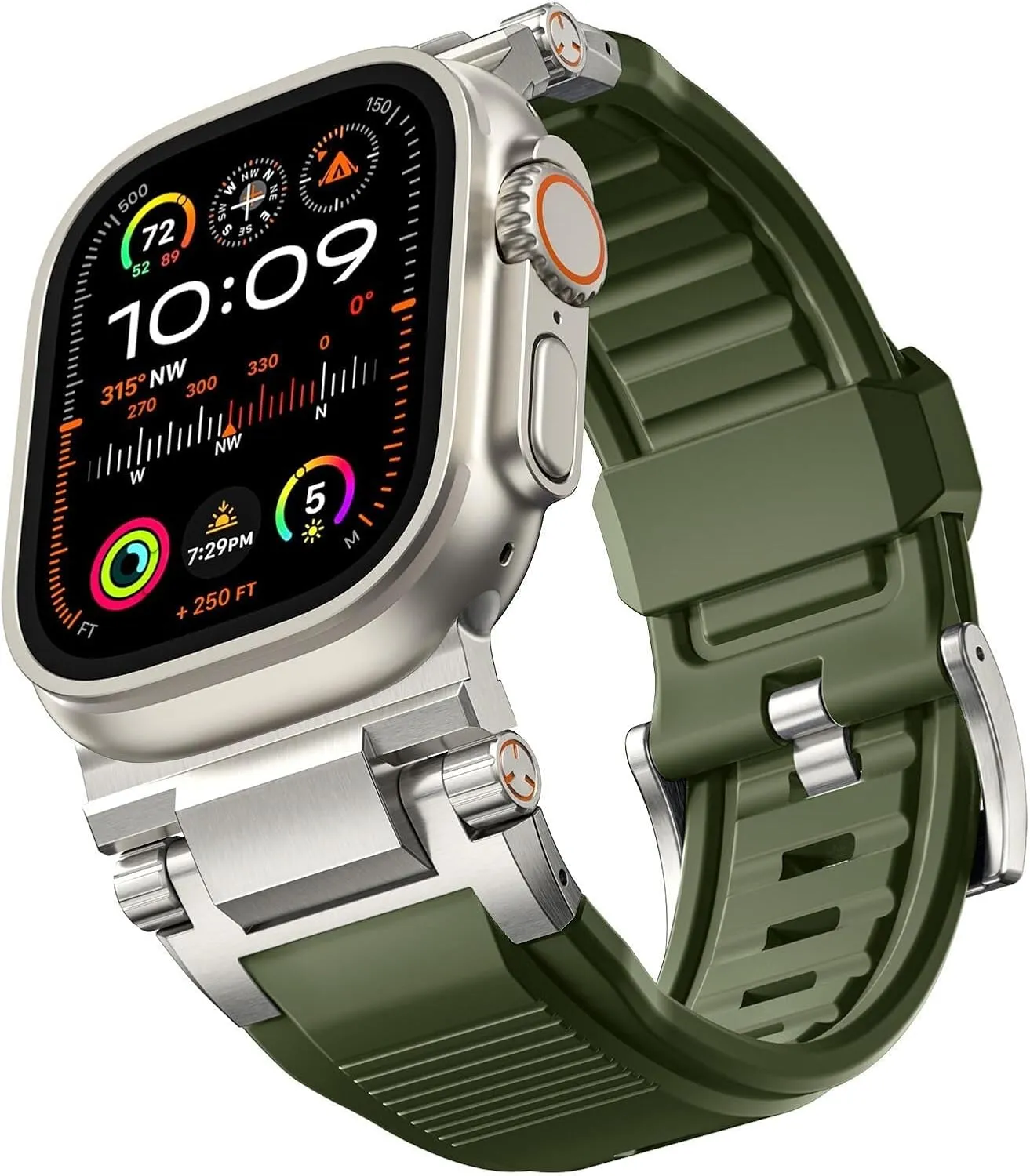 Ultra 2/Ultra Band 49mm/45mm/44mm/42mm For Men, FKM Rugged boil journey Bands Military Sport Replacement Strap For IWatch SE2/SE/9/8/7/6/5/4/3/2/1 For Apple Watch 