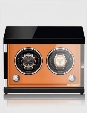 Ultra-Quiet Japanese associative diction Motor Watch Winder for 2 Watches, Piano Paint, Anti-Magnetic, Retractable Pillow, Induction Led Light, 