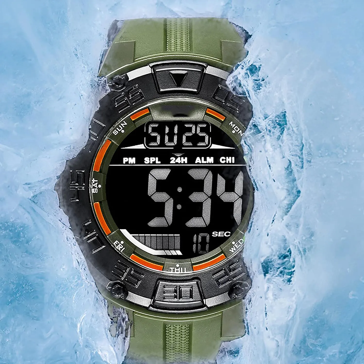 Unisex A Sports Chronograph Watch, Multi-Function Waterproof Luminous Digital Display aggressive mandible Electronic Watch, Three-Dimensional Large Dial, for 