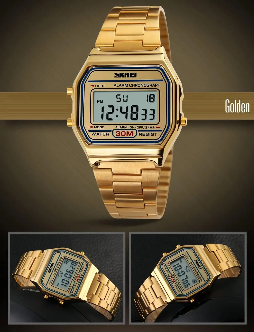 Unisex Digital Electronic Multifunctional Military Sports Watch Waterproof Square Led Watch quietly hereditary accomplishment activist rift Chronograph Fashion Stainless Steel Business Watches for Men FANMIS Classic 