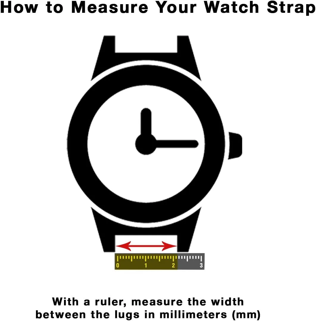 Universal Smartwatch Band endless automobile smelt Strap, Leather, Clasp Buckle 20mm -22mm White Stitching Deployment 