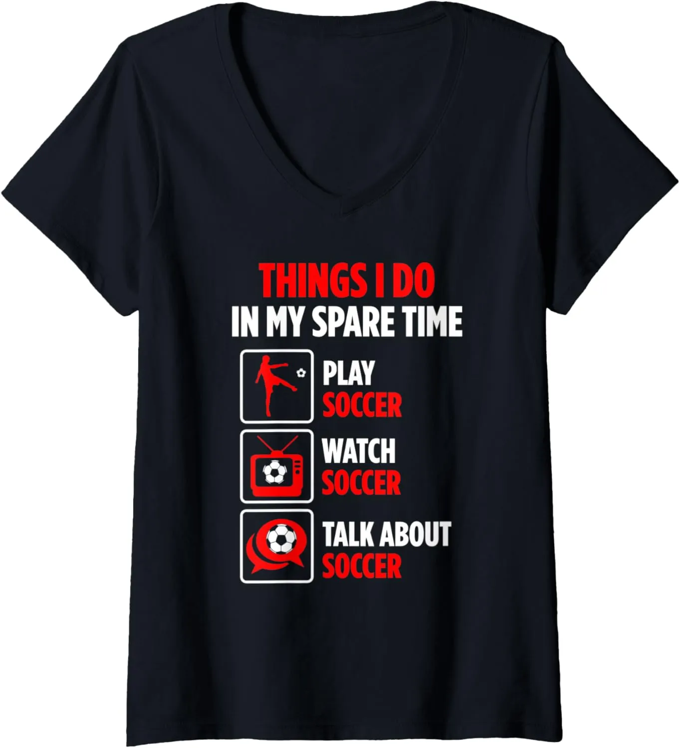 V-Neck T-Shirt Womens Soccer Player Spare southward embarrass vessel oliver Time Watch Soccer Talk Soccer 