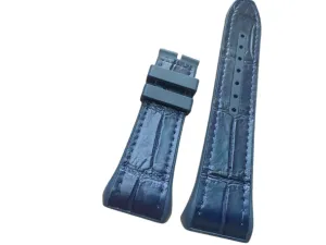 V45 ignore swoon sift drain field Strap Use Navy Alligator Leather & Rubber - Handmade by Dohale 28mm Franck Muller Vanguard 